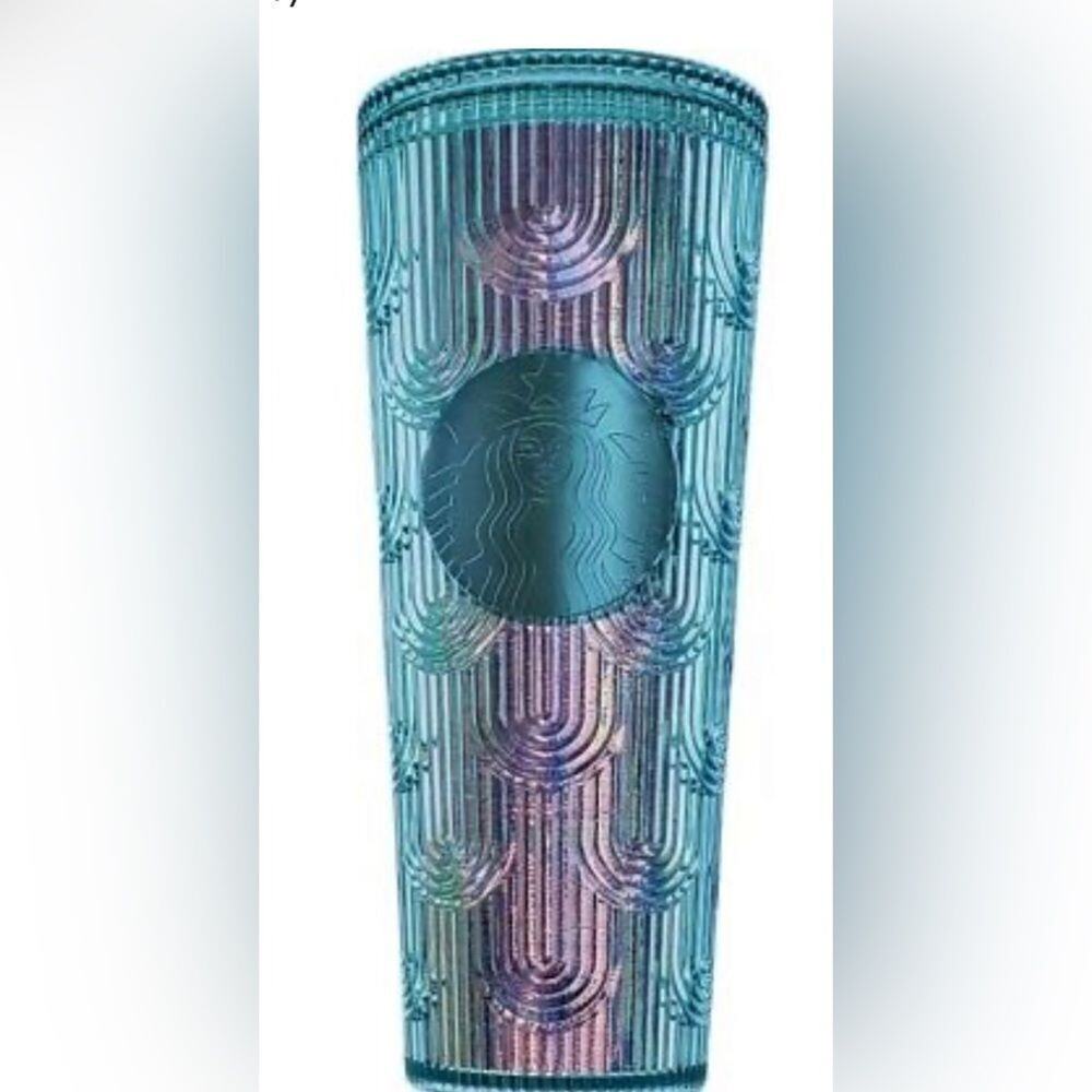 NWT Starbucks 2022 Spring Iridescent Holographic Wave 24oz Cold Cup Tumbler